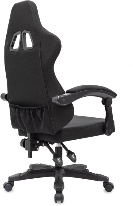 Кресло игровое KNIGHT Wolf RGB, ткань, до 120кг, шарнирные подлокотники,  черный