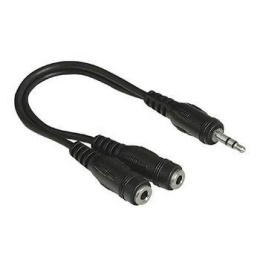 Адаптер аудио HAMA H-48925, 2xJack 3.5 f - Jack 3.5 m , 0.2м, черный [00048925]