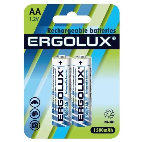Ergolux AA-1500mAh Ni-Mh BL-2 NHAA1500BL2, аккумулятор,1.2В 2 шт. в уп-ке