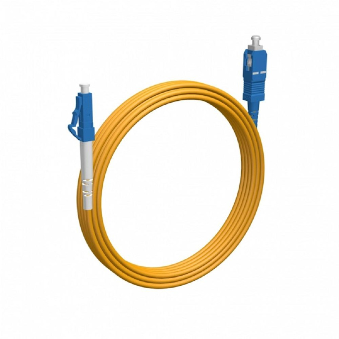 Rexant 50-1114-3 Патч-корд оптический одномодовый SM 9/125 OS2 разъемы zip-cord LC/UPC-SC/UPC 3мм Simplex LSZH 3м желтый