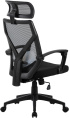 Кресло Cactus CS-MC414-BK, сетка/ткань, до 100кг, топ-ган, шарнирные подлокотники,  черный