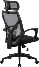 Кресло Cactus CS-MC414-BK, сетка/ткань, до 100кг, топ-ган, шарнирные подлокотники,  черный
