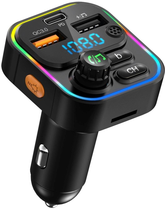 Автомобильный FM-модулятор ACV FMT-130B черный BT USB 40580