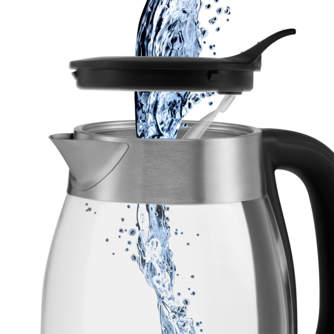 Чайник электрический Polaris PWK 1817CGL, 1.8л, Металл/стекло/пластик