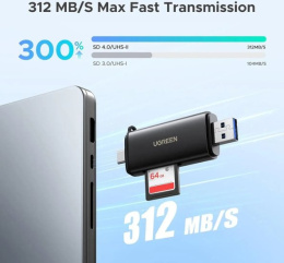 Картридер на два слота UGREEN CM803 65024 2-in-1 USB-C - USB-A SD Card Reader. Цвет: черный (65024_)