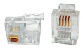 Коннектор Lanmaster (TWT-PL11-4P4C/100) UTP кат.3 RJ11 прозрачный (упак.:100шт)