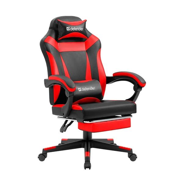 Defender игровое кресло Cruiser черный/красный,PU,подножка, 64344