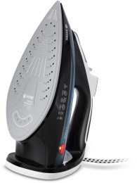 Утюг Vitek VT-8304,  с паровым ударом,  2400Вт,  с автоотключением,  черный и белый/синий