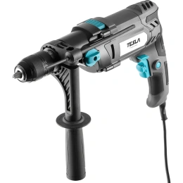Дрель ударная Tesla TD1100С 1100Вт, 13мм 0-3000/0-1100об/мин, две скорости, мет патрон в коробке 843193