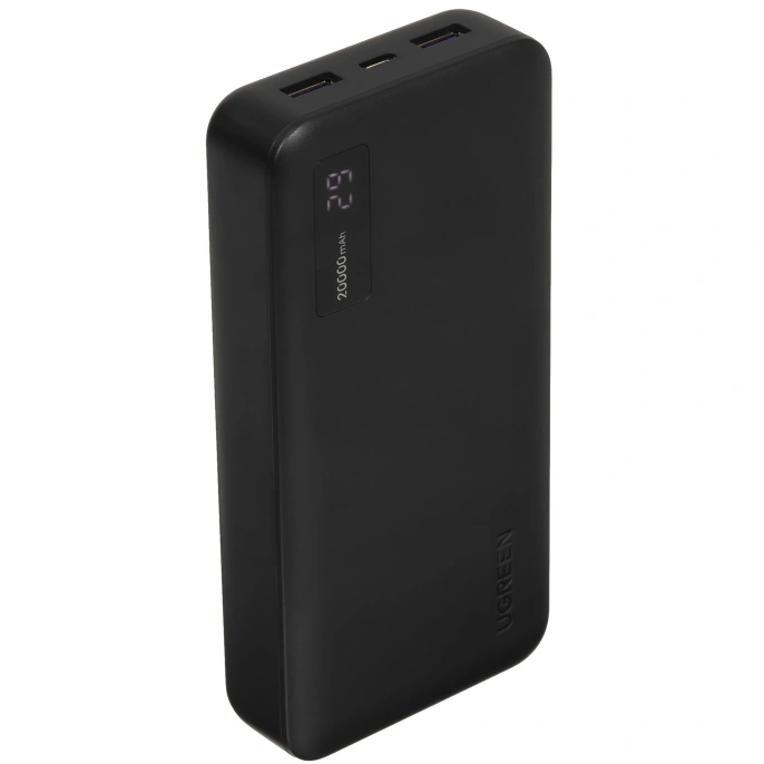 Внешний аккумулятор UGREEN PB312 95424B 20W Two-way USB-A&USB-C Fast Charging 20000mAh Power Bank CCC. Цвет: черный