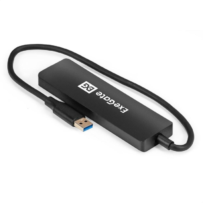 USB-Хаб концентратор 4-в-1 ExeGate DUB-4P/3 кабель-адаптер USB3.0 -- 4xUSB3.0, Plug&Play, черный EX296928RUS