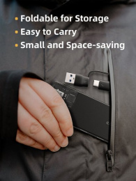 Концентратор CABLETIME CB03B (CT-HUBT3-PB) 4 порта, 5Gbps, 0.15 м, с адаптером USB-C, USB-хаб для ноутбука и ПК