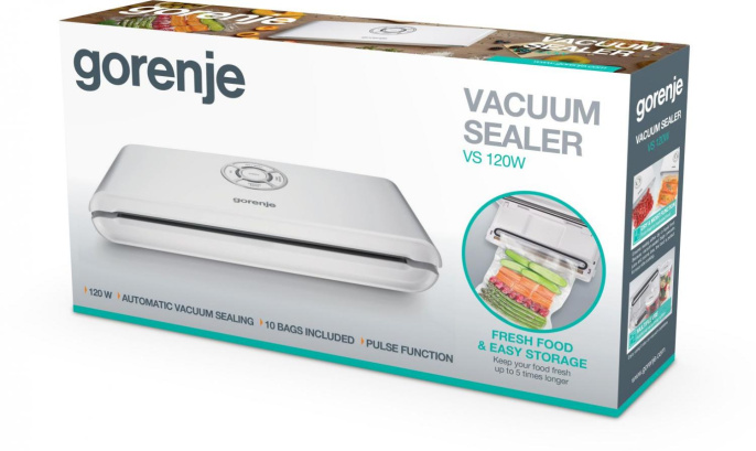 Вакуумный упаковщик Gorenje VS120W 120Вт 9л/мин шир.пак.:30см белый