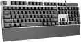 Клавиатура HAFF Gravix (KBD-GK150) (мембранная, проводная: USB, алюминиевая панель, подставка под запястье, RGB- подсветка, 1.6 м плетеный кабель, цвет: серебристый)