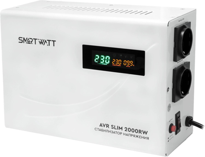 Стабилизатор напряжения SMARTWATT AVR Slim 2000RW белый [4512020310004]