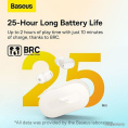 Наушники Baseus A00054300226-Z1 Bowie EZ10 True Wireless Earphones White беспроводные, Bluetooth 5.3, дистанция: 10м, 20Hz-20kHz, время работы наушников: 5ч, время работы с аккумулятором: 25ч, емкость