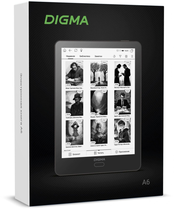 Электронная книга Digma A6 plus,  6", темно-серый