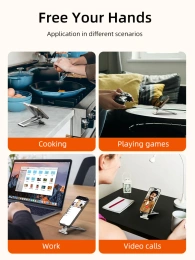 Складной алюминиевый держатель CABLETIME CS31G (CT-PH03-AG) для телефона