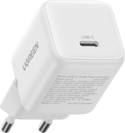 Сетевое зарядное Ugreen X513 65009 для телефонов/для планшетов, USB Type-C, 30 Вт, быстрая зарядка, без кабеля