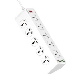 LDNIO SC10610/ Сетевой удлинитель 2м/ 10 розеток EU_UK_US/ 2500W/ 6 USB: QC 3.0+PD 3.0 30W/ White