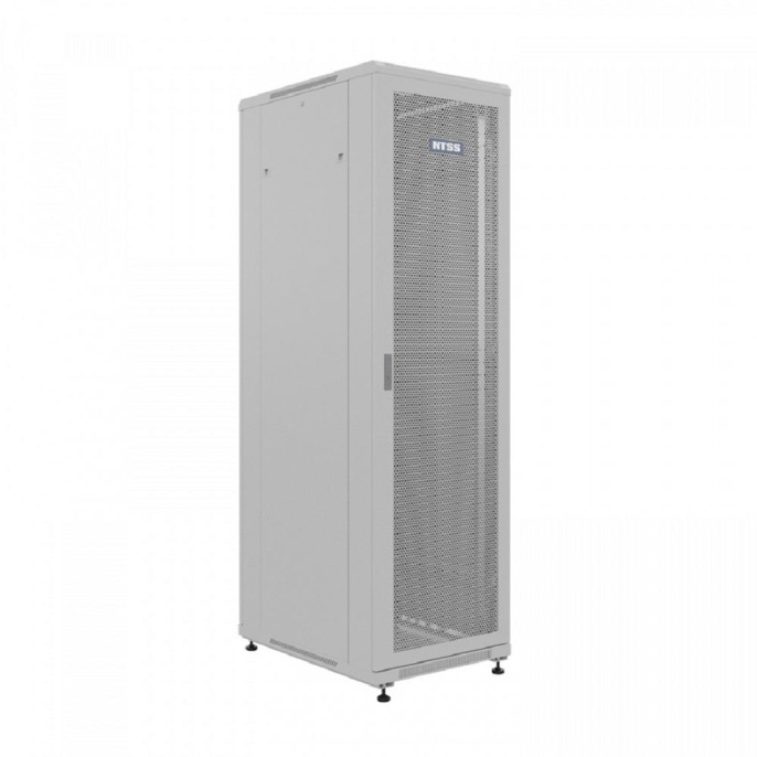 NTSS Шкаф напольный универсальный серверный NTSS R 18U 600х800мм, 4 профиля 19, двери перфорированная и сплошная металл, боковые стенки съемные, регулируемые опоры, разобранный, серый RAL 7035 NTSS-R1