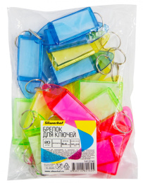 Бирка для ключей Silwerhof 1412740 инфо-окно ассорти упак.:20шт пластиковый пакет