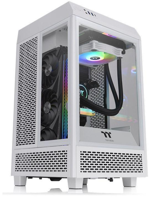 Корпус miniITX Thermaltake The Tower 100 Snow, Micro-Tower, без БП,  белый [ca-1r3-00s6wn-00]