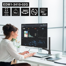 Кронштейн для монитора 13"-34" настольный ExeGate EDM1-3410-02G (газовая пружина, VESA 75x75, 100x100, макс.нагрузка 10 кг, наклон -90°/+90°, поворот -90°/+90°, вращение 360°, 2 способа крепления: сквозное и струбцина, цвет черный) EX300163RUS