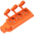 Rexant 111-227 Розетка колодка влагозащищенная с крышкой 3 гнезда COMPACT, с/з, 16А, IP54, каучук, оранжевая