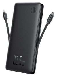 Портативное зарядное устройство Baseus Airpow Lite P10067501123-00 Power Bank 10000mAh 22.5W Dual-Cable Cosmic Black быстрая зарядка 22,5 Вт, встроенный двойной кабель, легкая и компактная конструкция