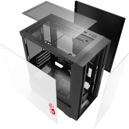 Корпус mATX BLOODY CC-123, Mini-Tower, без БП,  черный [cc-123-bk]