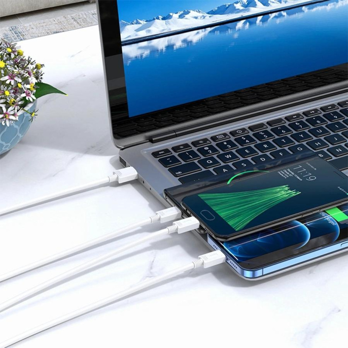 Кабель Hoco X74 3-in-1 charging cable iP+Micro+Type-C 67370 USB m -Lightning m /USB Type-C m /micro USB m 1м черный