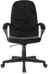 Кресло руководителя Бюрократ CH 002, ткань, до 120кг, топ-ган, фиксированные подлокотники,  черный
