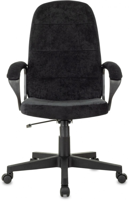 Кресло руководителя Бюрократ CH 002, ткань, до 120кг, топ-ган, фиксированные подлокотники,  черный