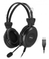 Наушники с микрофоном A4Tech HU-30 черный 2м накладные USB оголовье