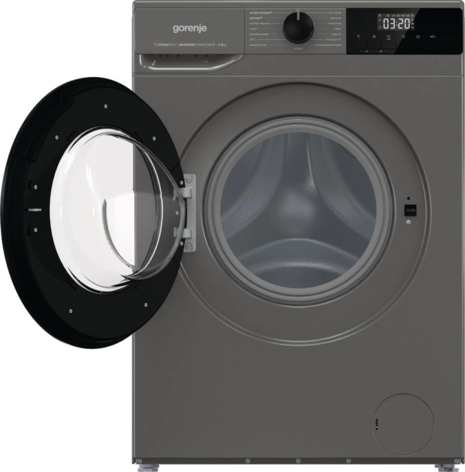 Стиральная машина Gorenje W2NHPI62SCSS, с фронтальной загрузкой, 6кг, 1200об/мин, с паром, инверторная