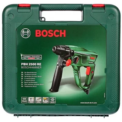 Перфоратор Bosch PBH 2500 RE патрон:SDS-plus уд.:1.9Дж 600Вт (кейс в комплекте)