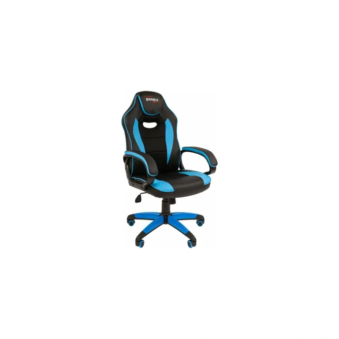Компьютерное кресло BRABIX Blaze GM-162, TW/экокожа, черное/голубое 532578