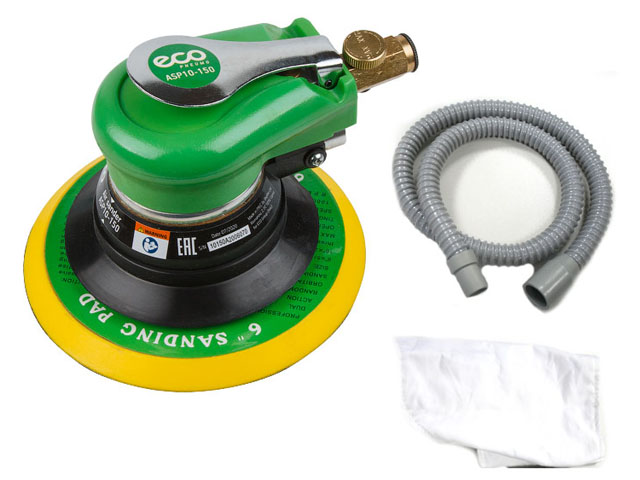 Пневмошлифмашина эксцентриковая ECO ASP10-150V с пылеотсосом 150мм, 10000 об/мин, 180 л/мин