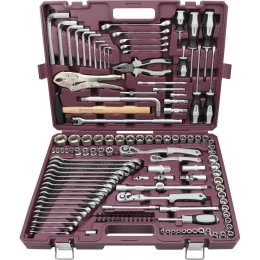 Универсальный набор инструмента THORVIK TS142 1/4", 3/8" и 1/2"DR, 142 предмета 054016