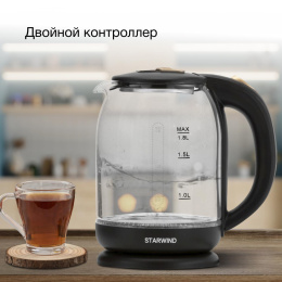 Чайник электрический StarWind SKG1052, 1.8л, стекло