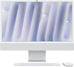 Моноблок Apple iMac A3247 24" 4.5K M4 8 core 4 16Gb SSD256Gb 8 core GPU macOS WiFi BT 143W клавиатура мышь Cam серебристый 4480x2520