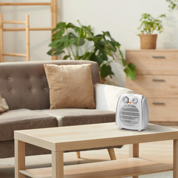 Тепловентилятор ТЭН Maxwell MW-3458,  2000Вт,  с термостатом, 2 режима, белый