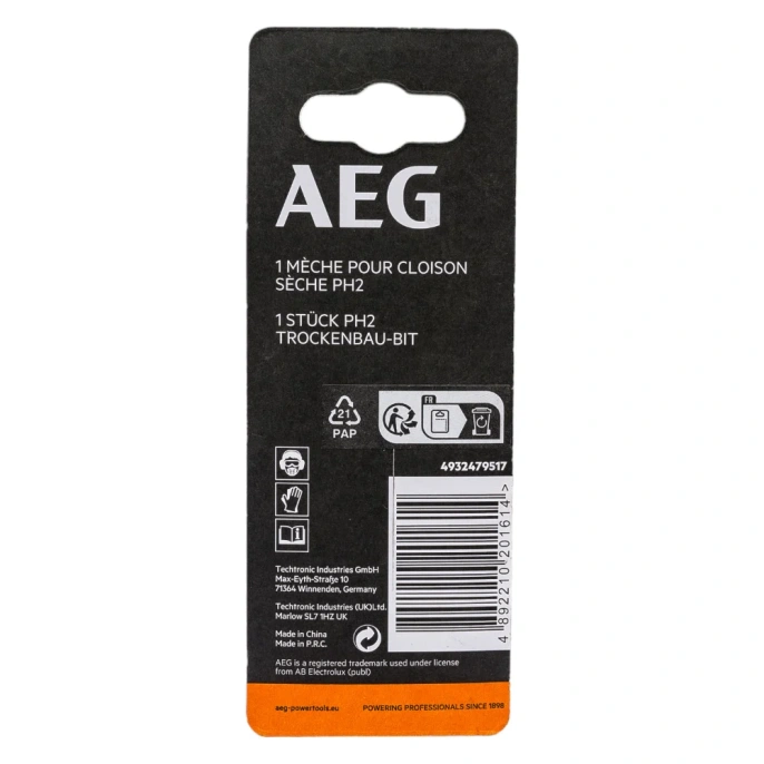 Бита по гипсокартону РН2, 25 мм AEG ASDPH2251 4932479517