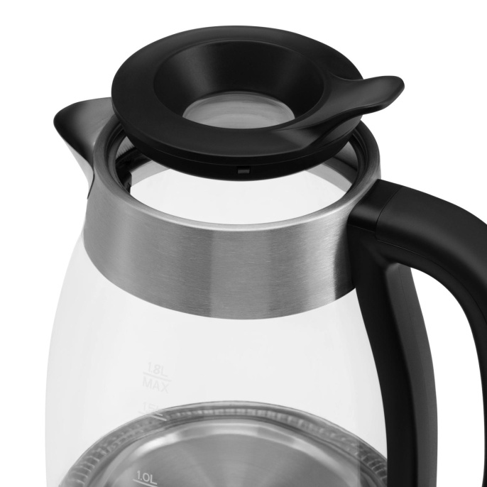 Чайник электрический Polaris PWK 1817CGL, 1.8л, Металл/стекло/пластик