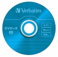 Оптический диск DVD+R Verbatim 4.7ГБ 16x, 5шт., slim case, разноцветные [43556]