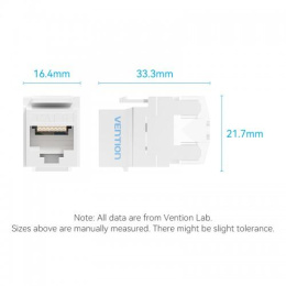 Модуль Vention Keystone Jack Cat.6 неэкранированный 180 градусов Белый (IRHW0)