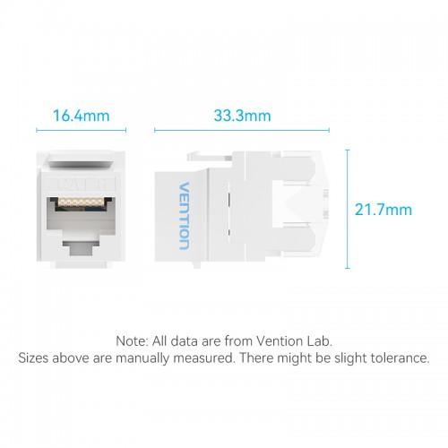 Модуль Vention Keystone Jack Cat.6 неэкранированный 180 градусов Белый (IRHW0)