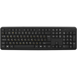 Клавиатура ExeGate Professional Standard LY-405 USB, полноразмерная, влагозащищенная, 105кл., Enter большой, длина кабеля 1,5м, черная, Color Box EX287138RUS