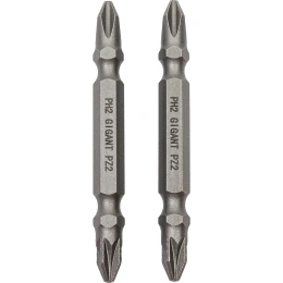 Биты двусторонние комбинированные 2 шт, PH2-PZ2, 60 мм, S2 Gigant GBS 2C65A